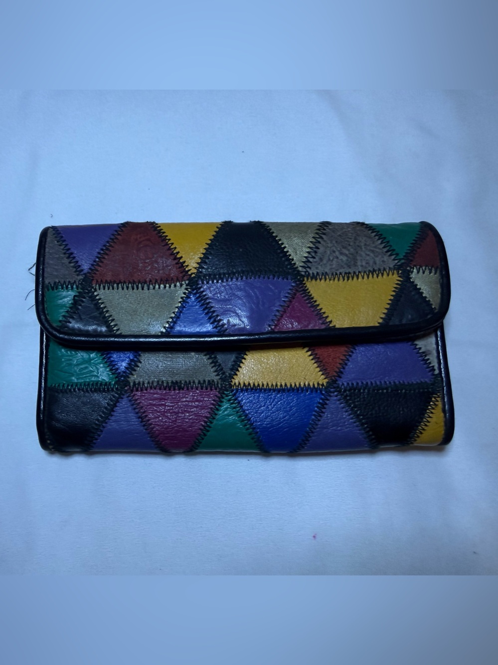 Vintage Multi-Color Patchwork Leather Wallet - Women Bags